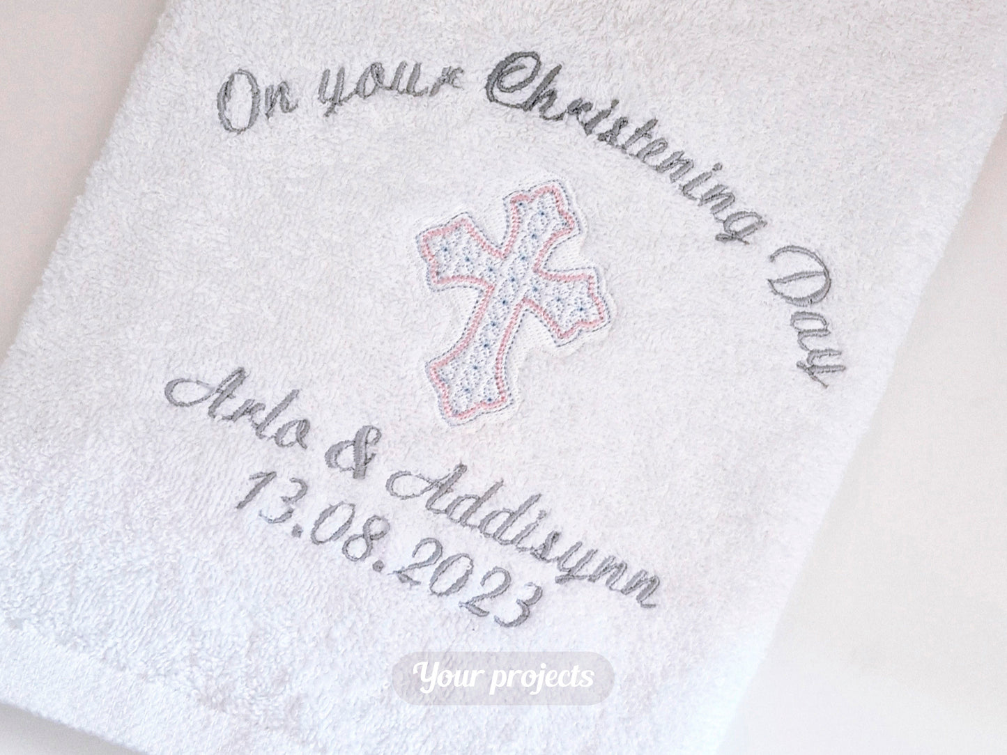 Christian Cross Flower Lace 5x7