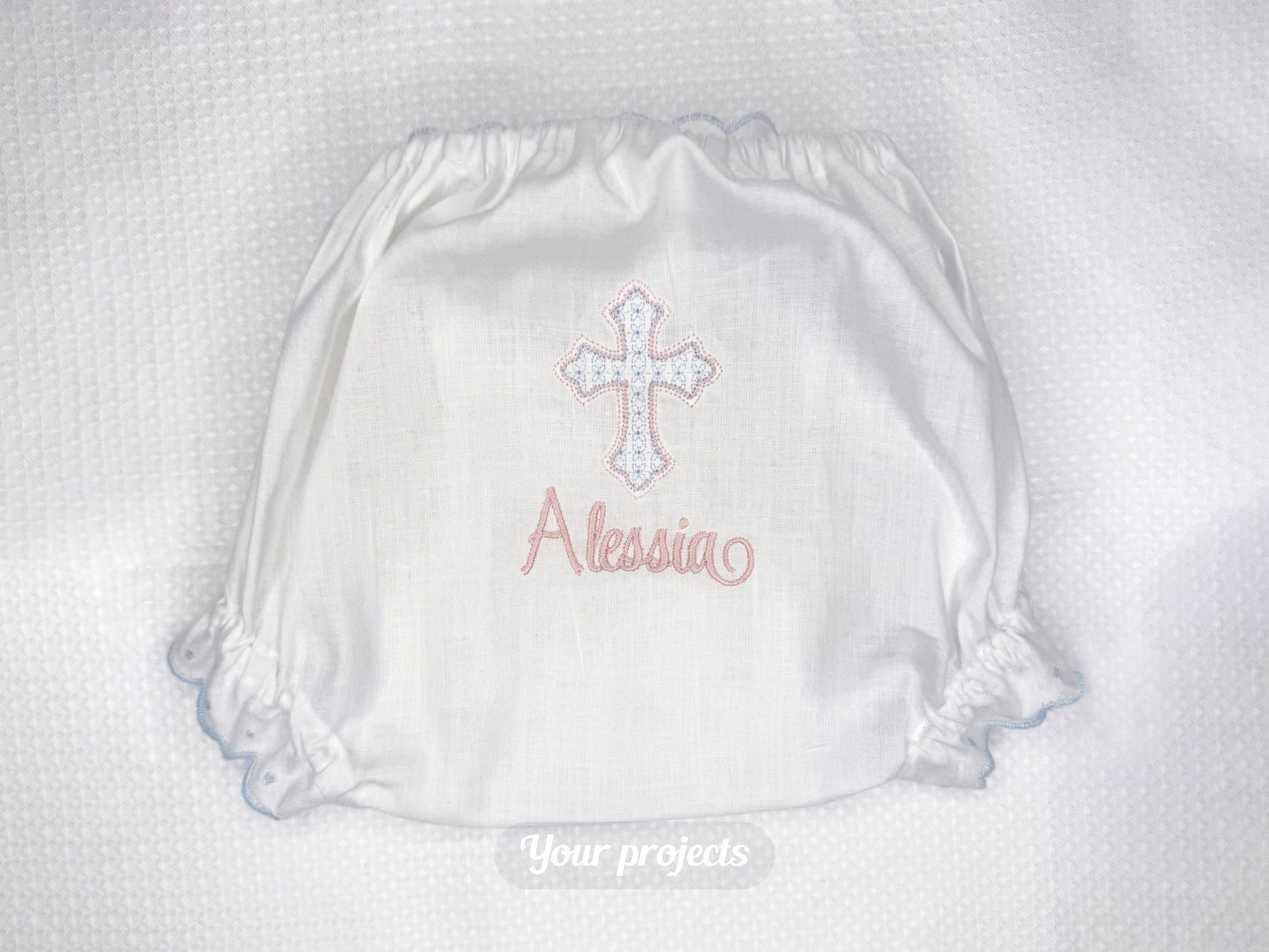 Christian Cross Flower Lace 4x4