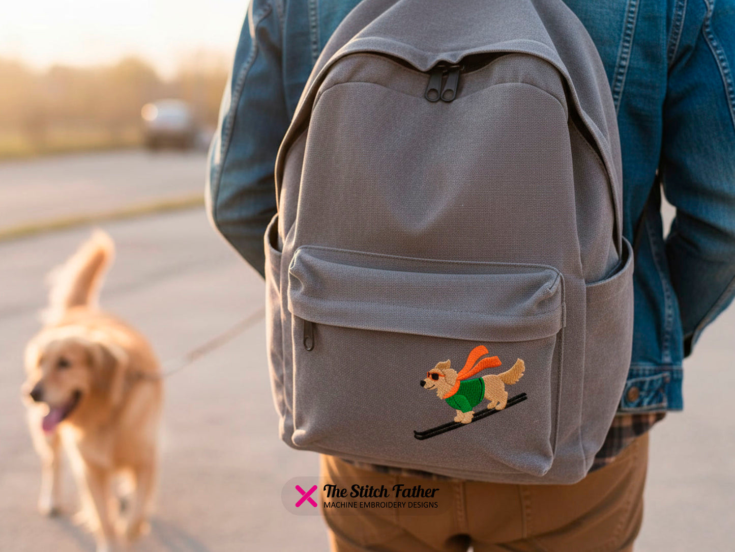 Golden Retriever skieur