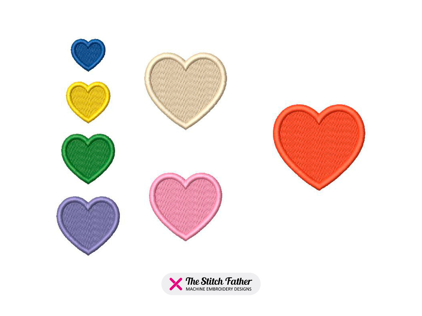 Heart with Satin Stitch Outline
