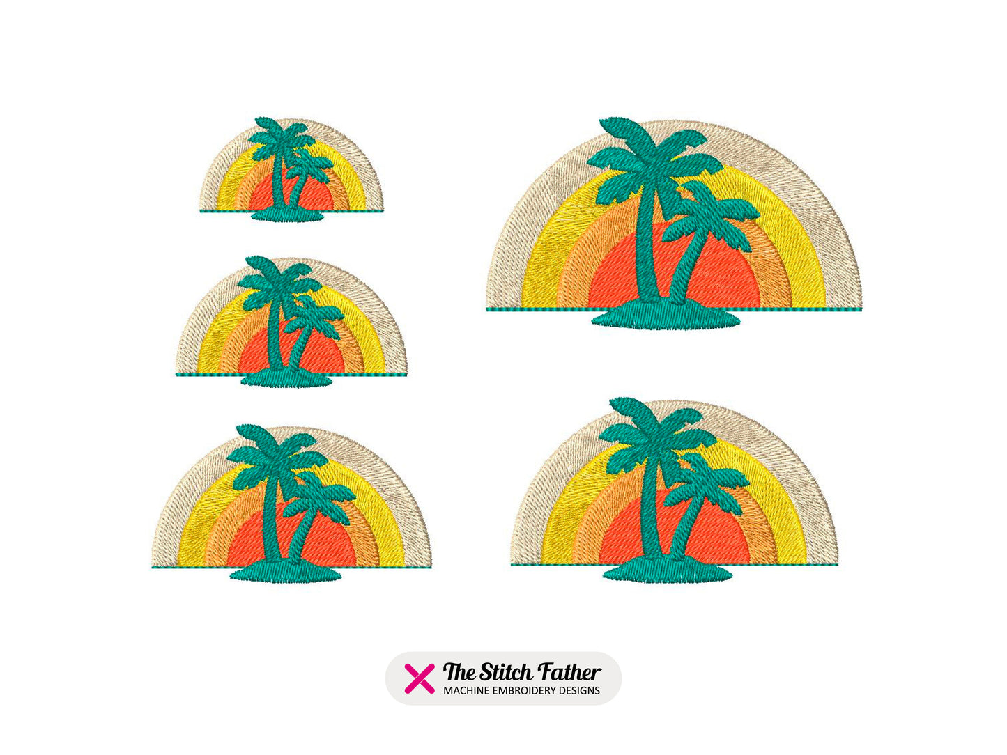 Sunset with Palm Tree Logo