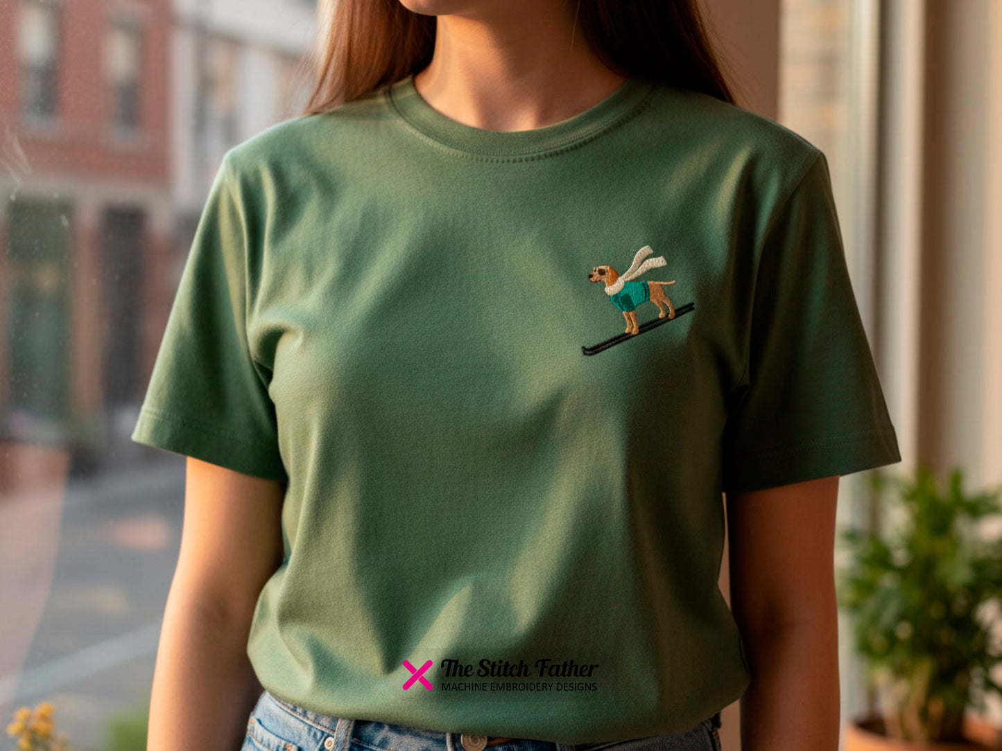 Chien d'arrêt skieur