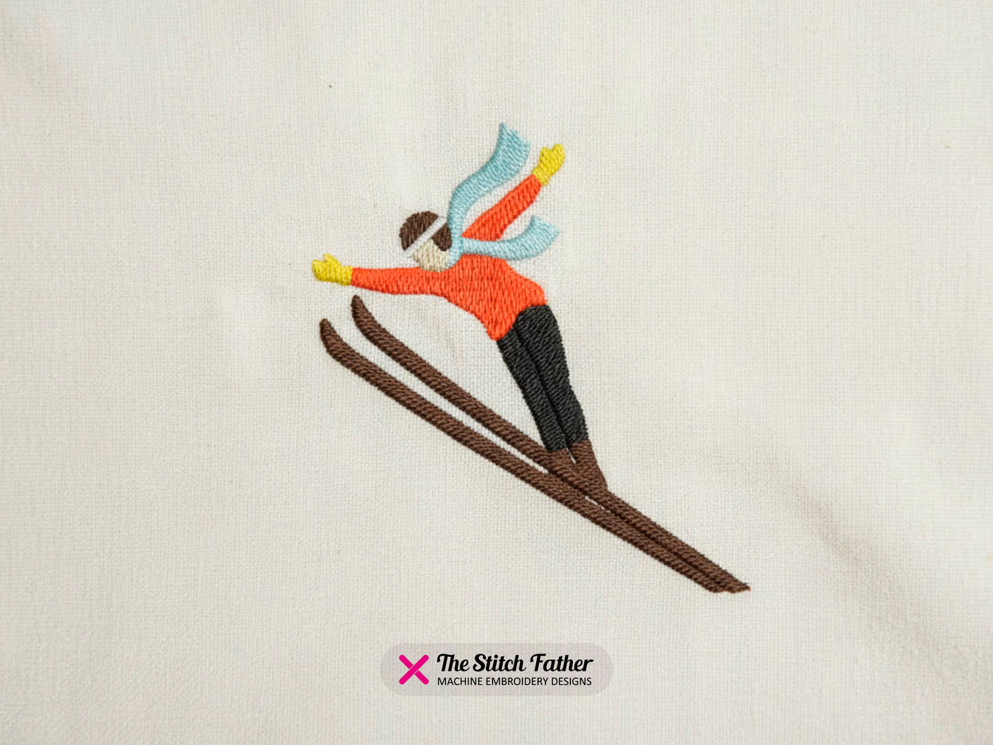 Mountain Skier Jumping