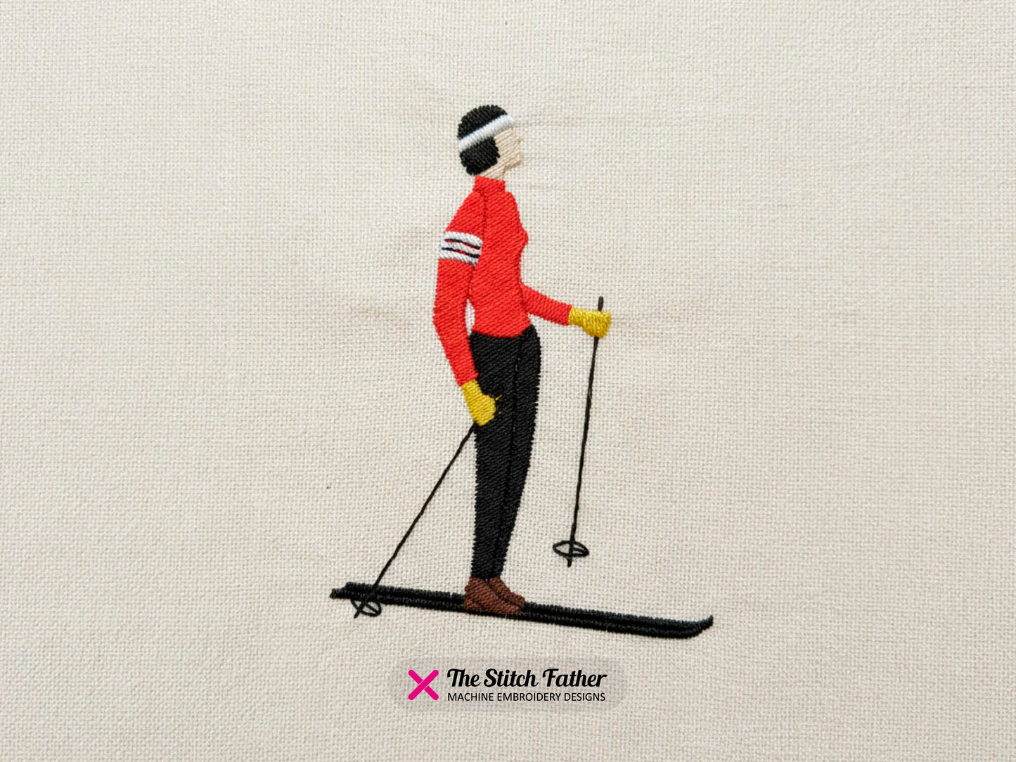Standing Skier Vintage Style