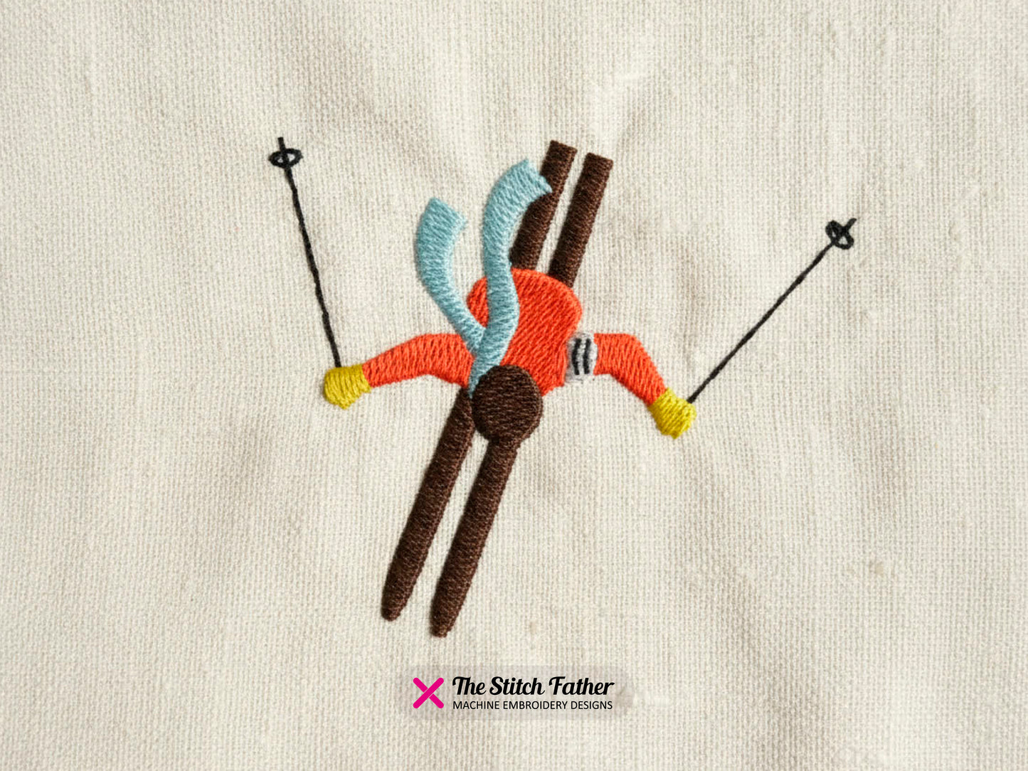 Berg-Skifahrer-Draufsicht