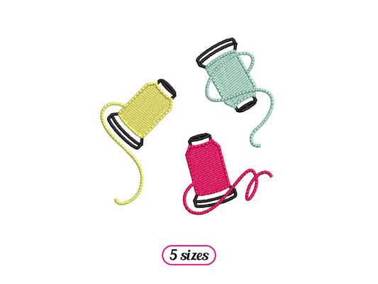 Three Embroidery Thread Spools