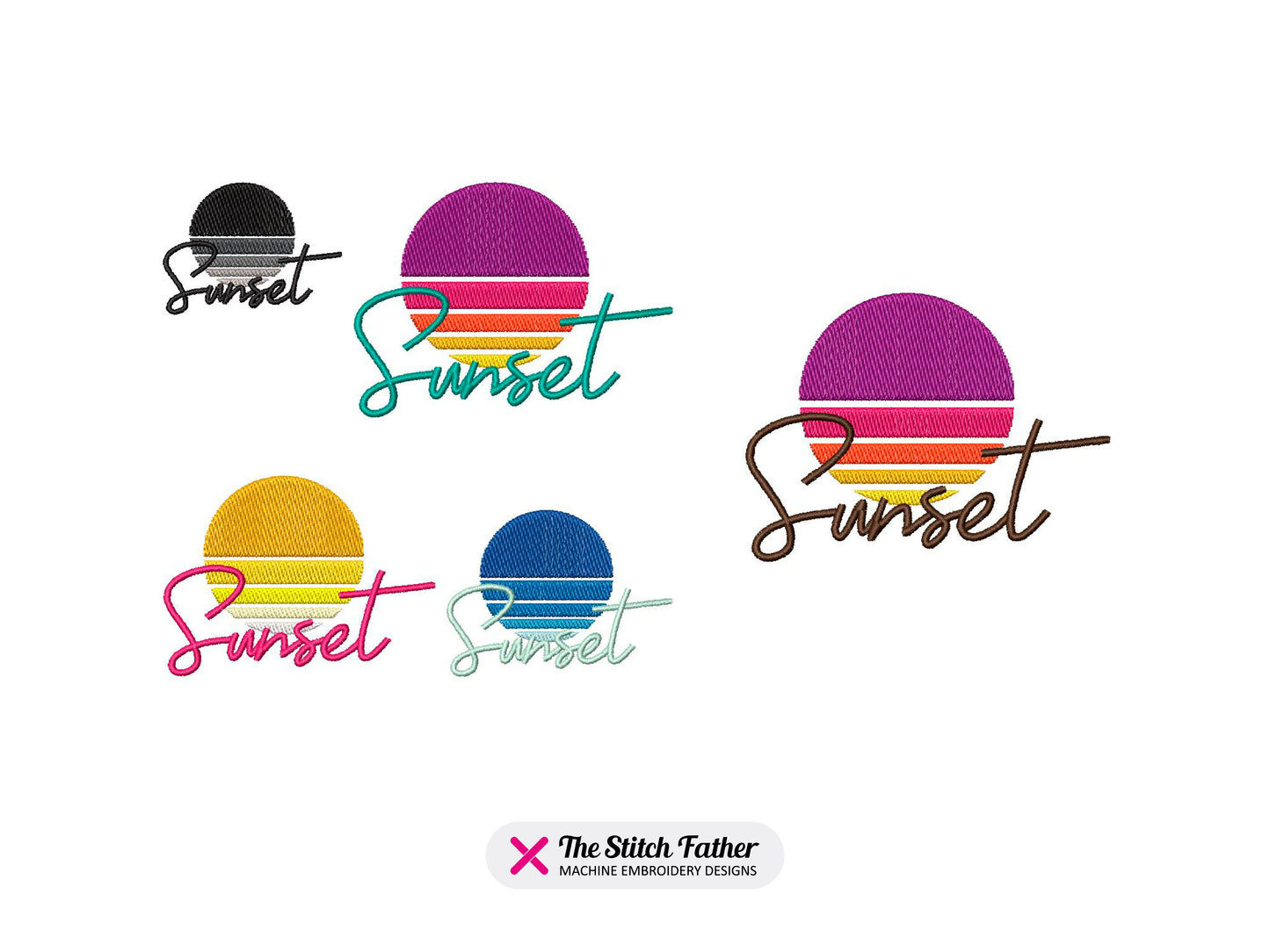 Sonnenuntergang Retro Logo