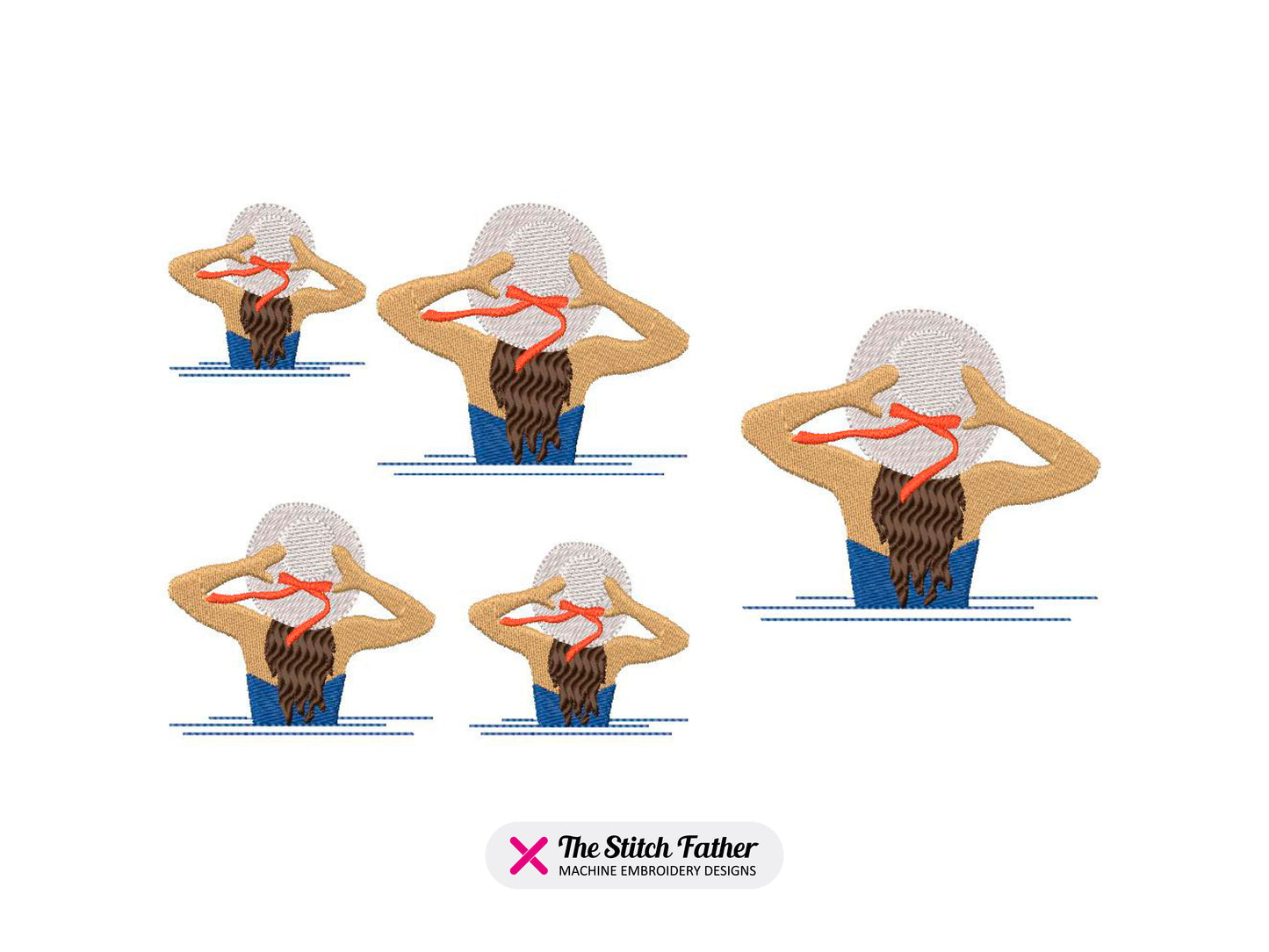 Swimmer Holding her Hat