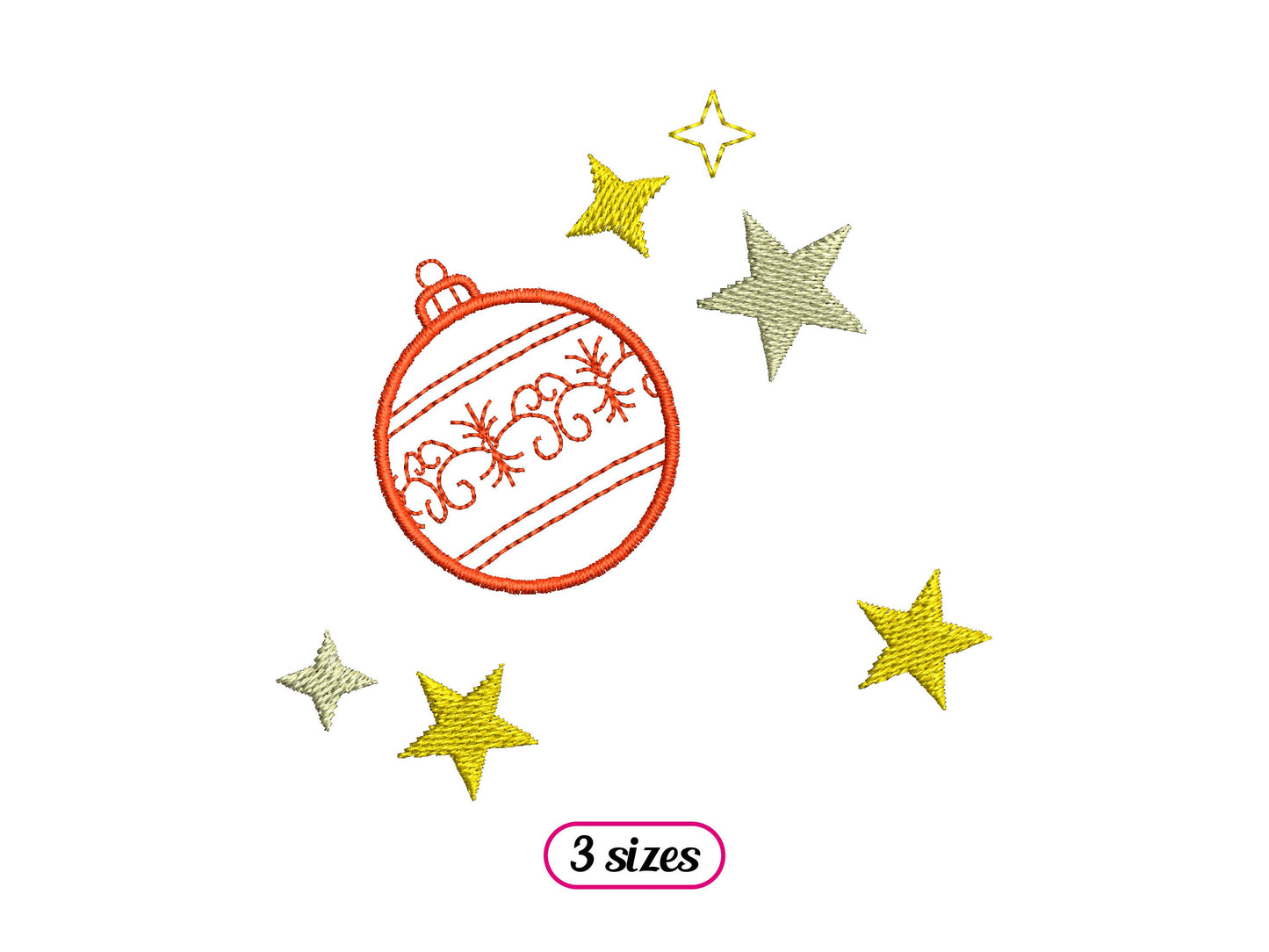 Christmas Bauble Outline and Stars