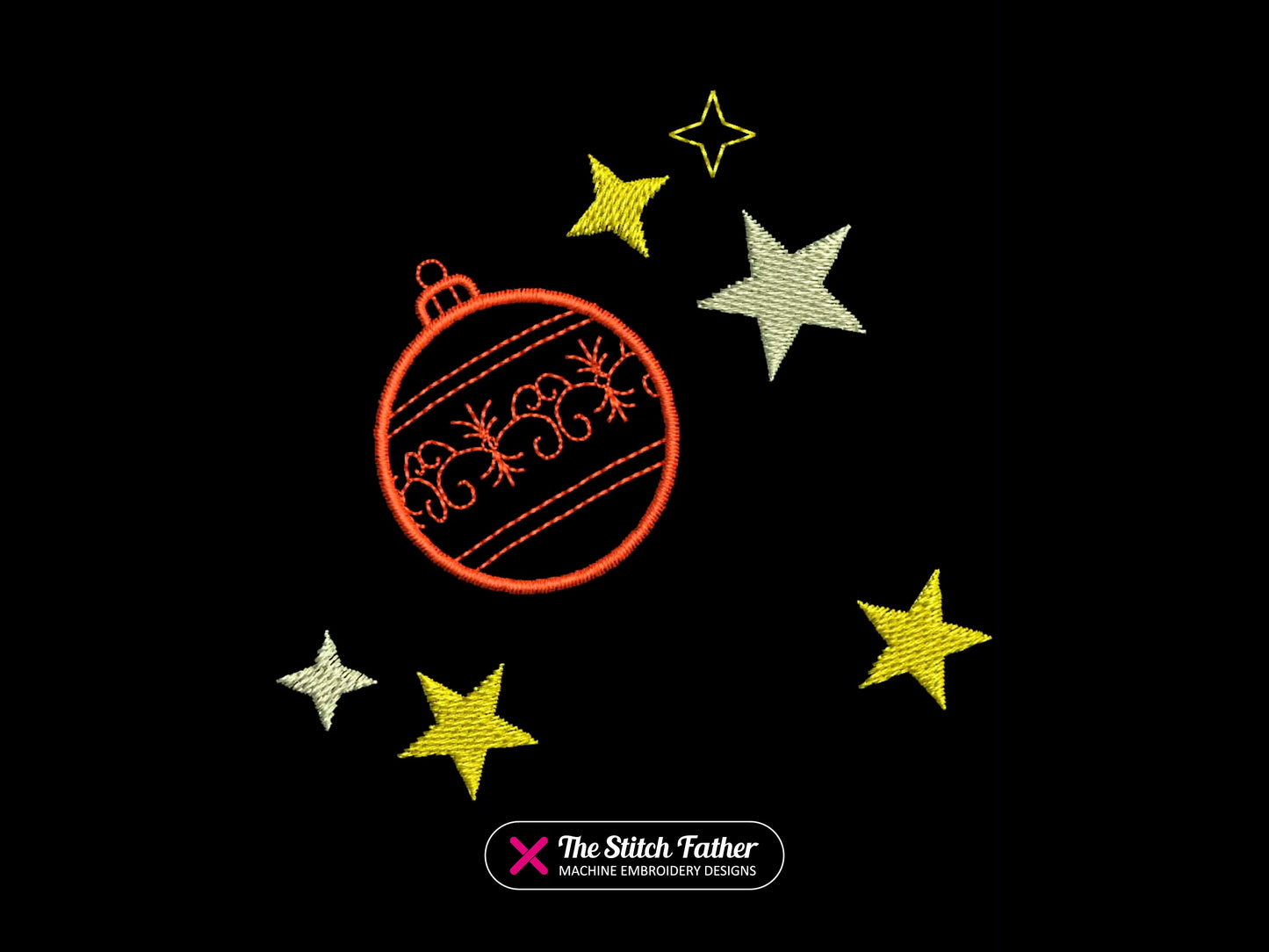 Christmas Bauble Outline and Stars
