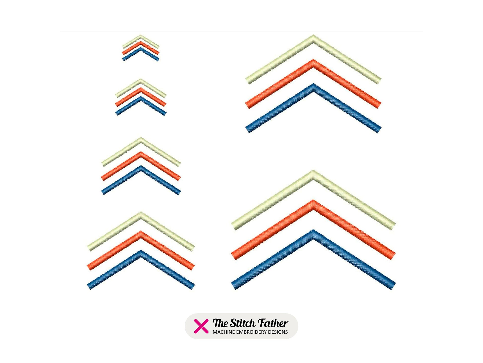Tricolor Chevron Arrows