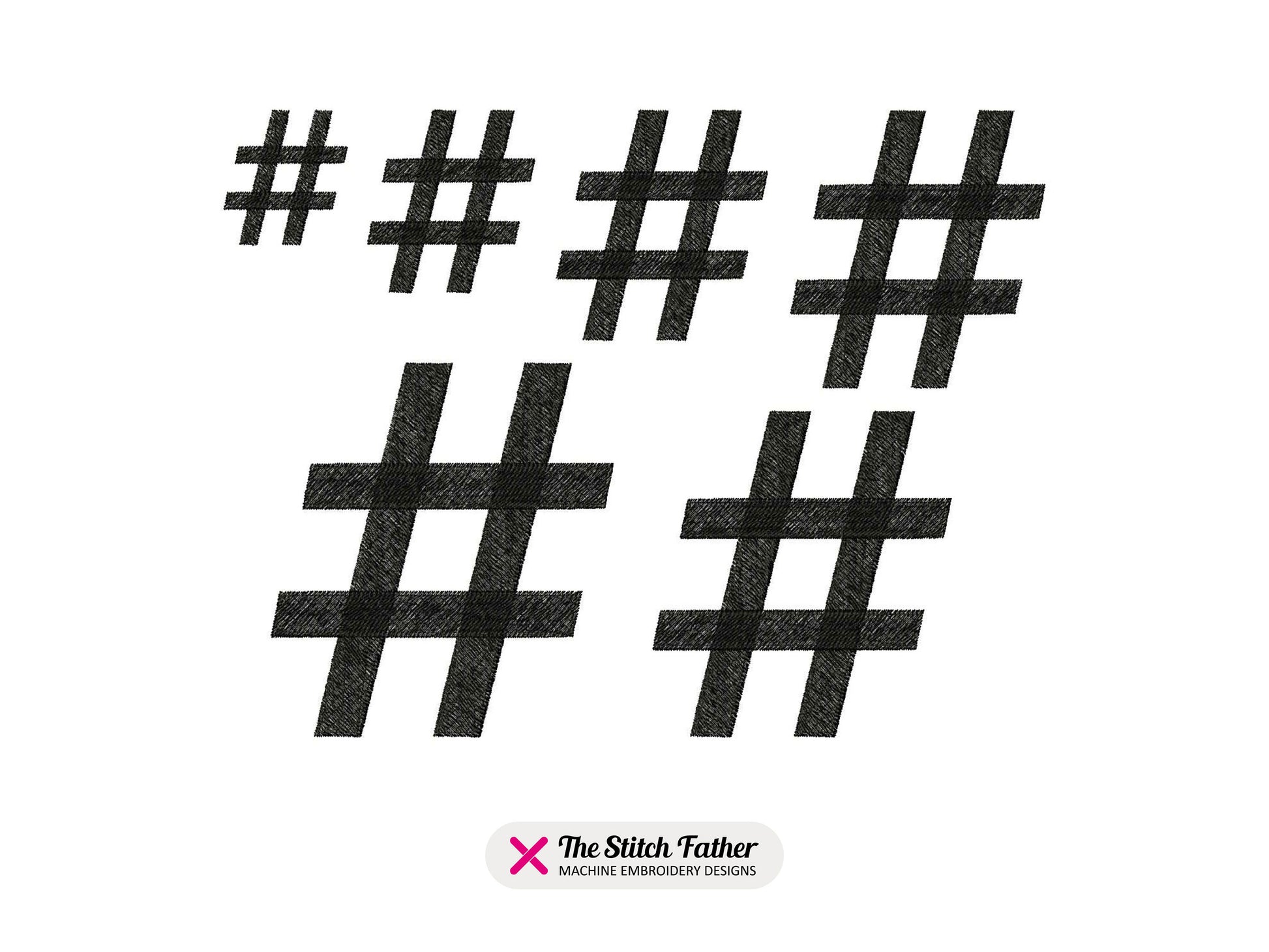 Hashtag Symbol Machine Embroidery design - 6 sizes - INSTANT DOWNLOAD