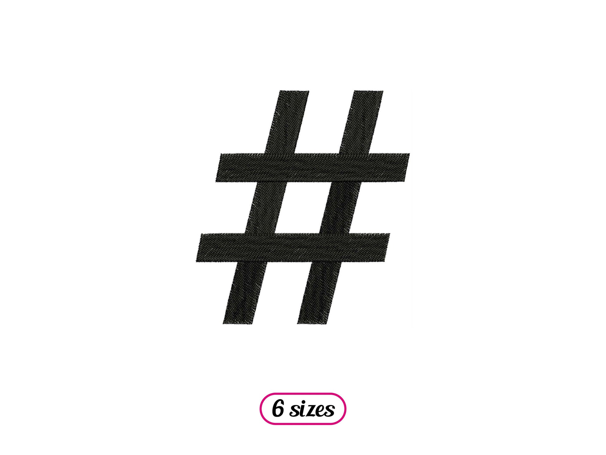 Hashtag Symbol Machine Embroidery design - 6 sizes - INSTANT DOWNLOAD