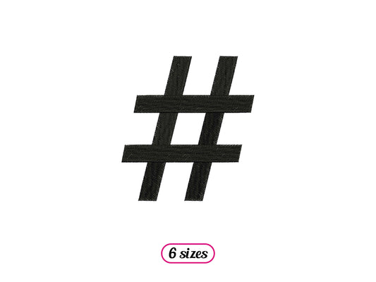 Hashtag Symbol Machine Embroidery design - 6 sizes - INSTANT DOWNLOAD