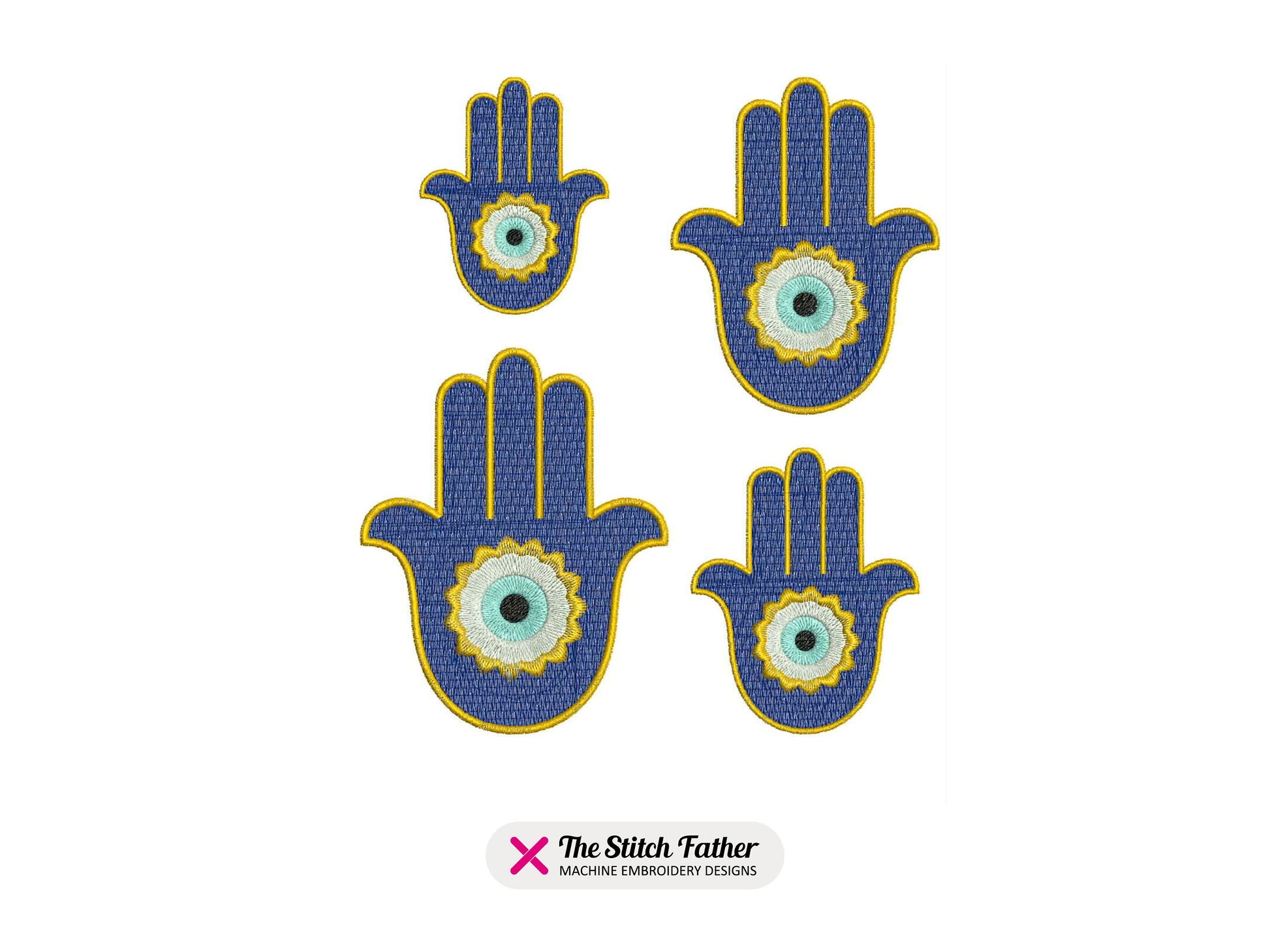 Hand of Fatima Machine Embroidery design - 4 sizes - INSTANT DOWNLOAD