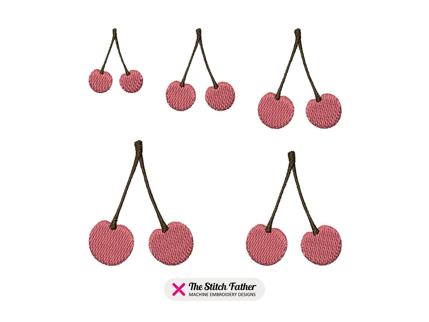 Mini Cherries Machine Embroidery design - 5 sizes - INSTANT DOWNLOAD