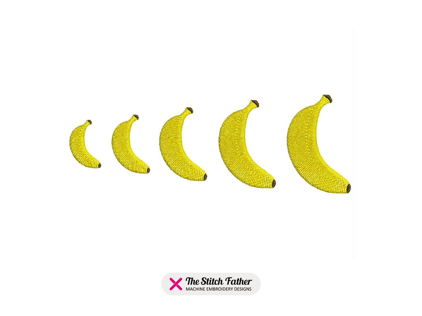 Mini Banana Machine Embroidery design - 5 sizes - INSTANT DOWNLOAD