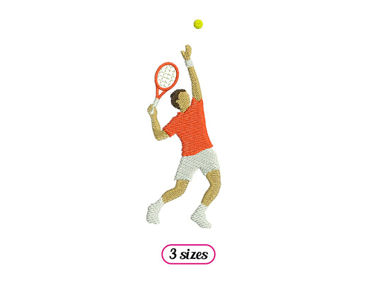 Tennis Player Service Machine Embroidery design - 3 sizes - INSTANT DOWNLOAD