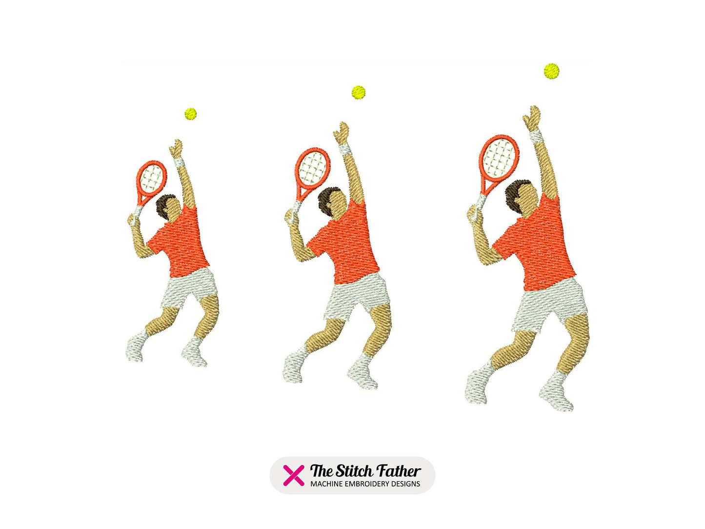 Tennis Player Service Machine Embroidery design - 3 sizes - INSTANT DOWNLOAD