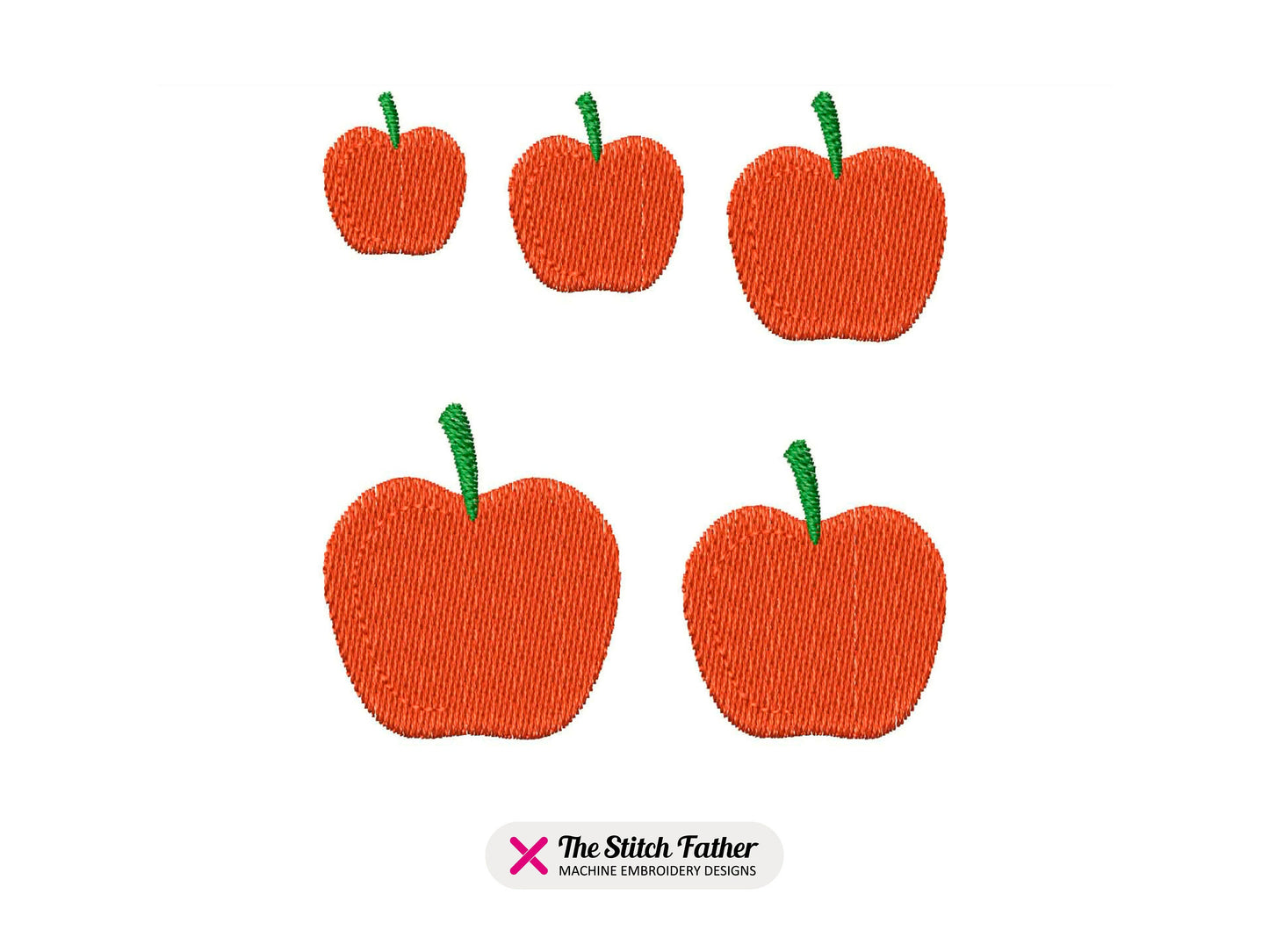 Mini Apple Fruit Machine Embroidery design - 5 sizes - INSTANT DOWNLOAD