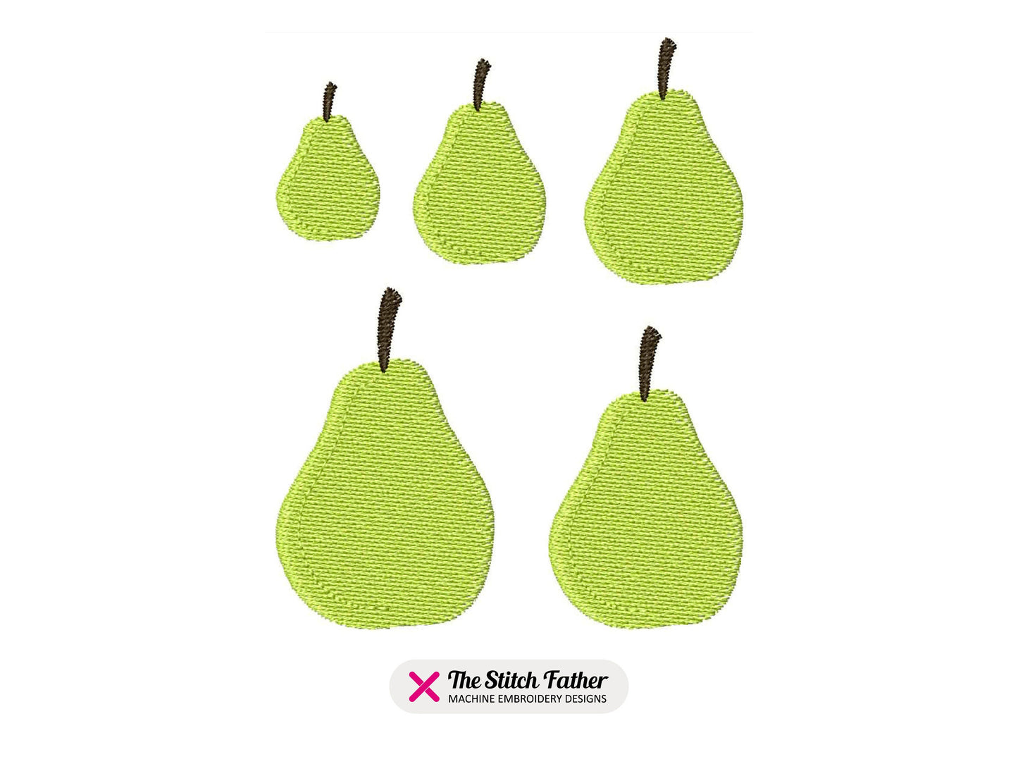 Mini Pear Machine Embroidery design - 5 sizes - INSTANT DOWNLOAD