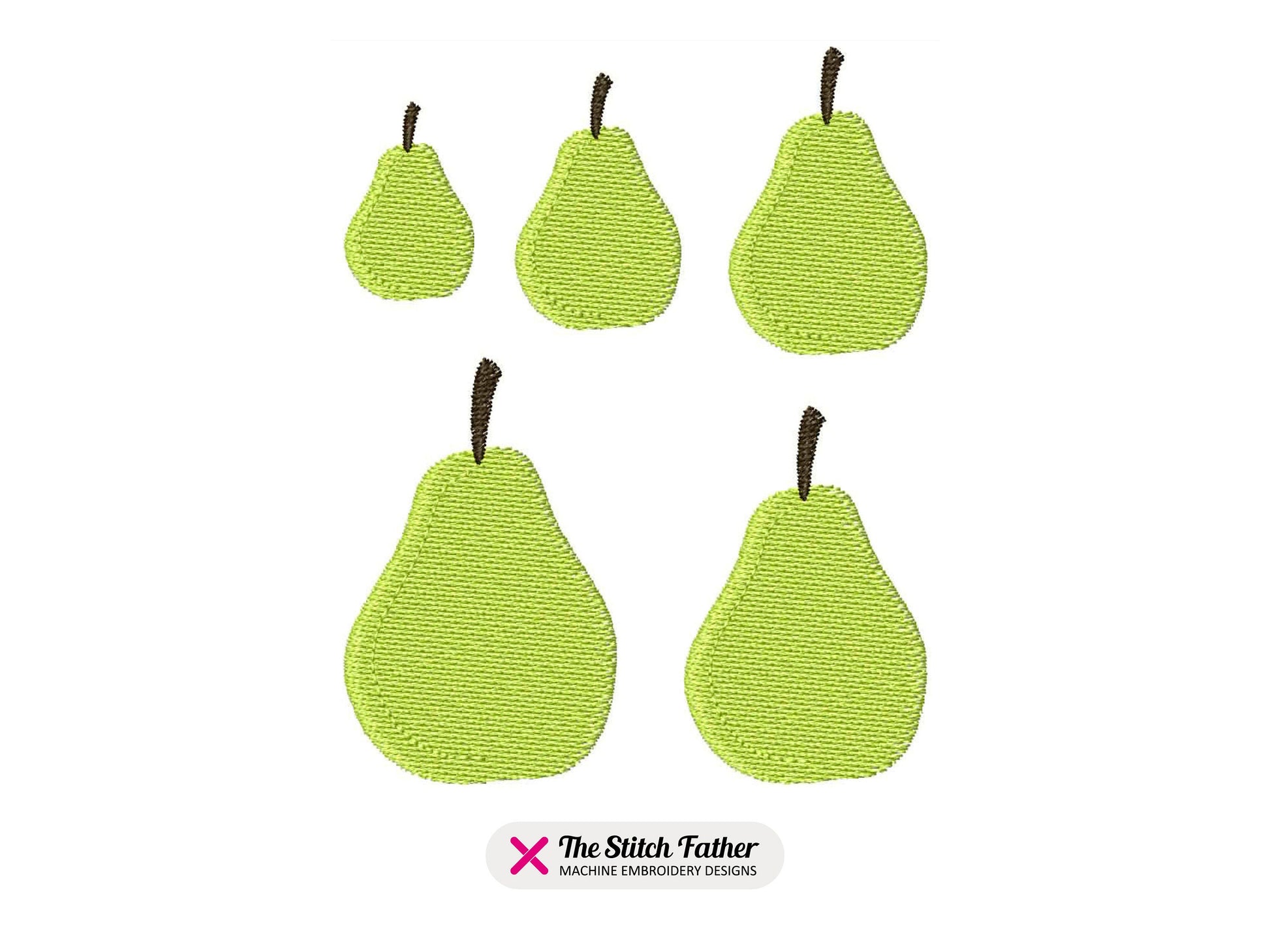 Mini Pear Machine Embroidery design - 5 sizes - INSTANT DOWNLOAD