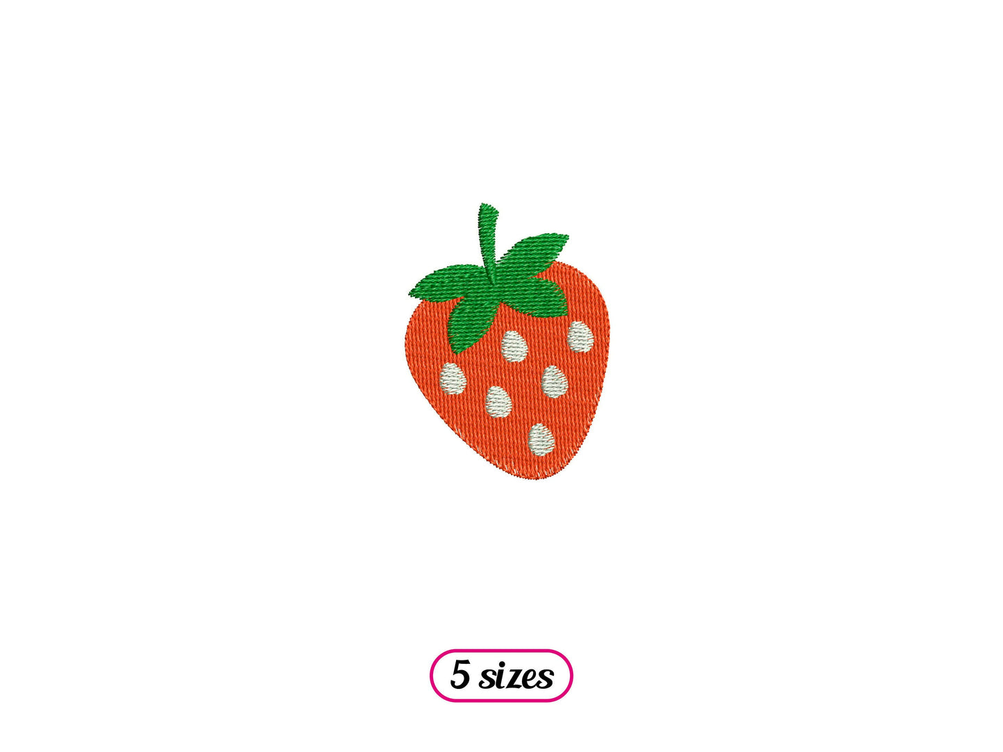 Mini Strawberry Machine Embroidery design - 5 sizes - INSTANT DOWNLOAD