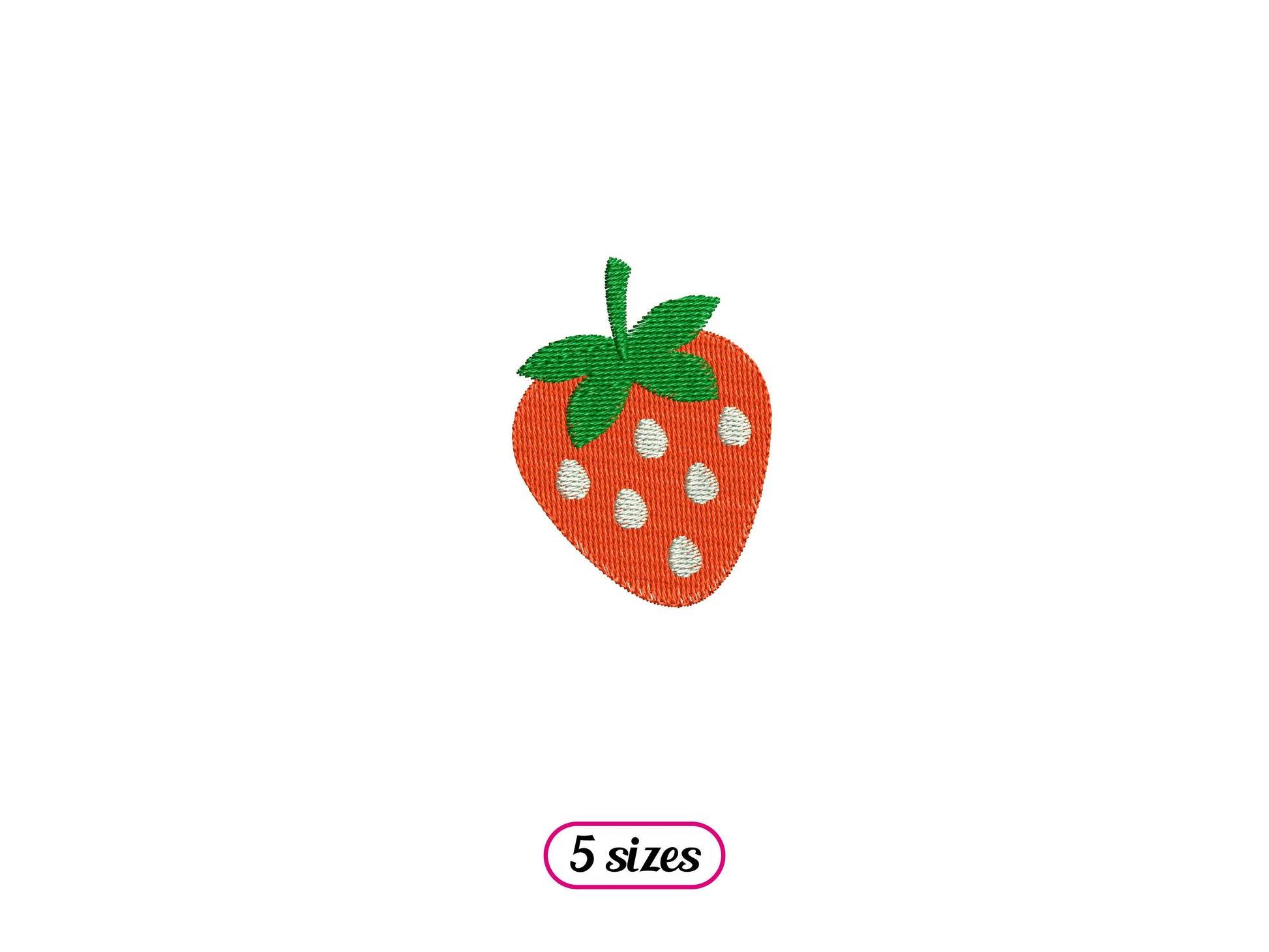 Mini Strawberry Machine Embroidery design - 5 sizes - INSTANT DOWNLOAD