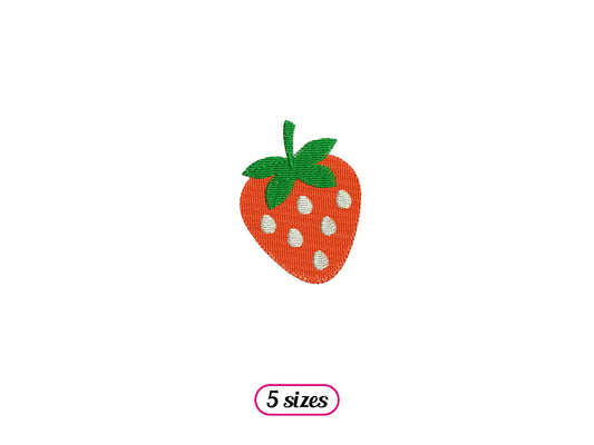 Mini Strawberry Machine Embroidery design - 5 sizes - INSTANT DOWNLOAD