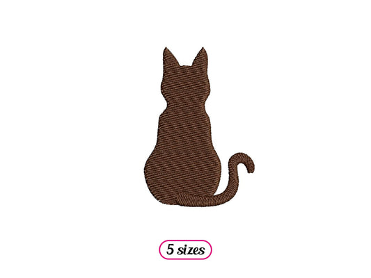 Mini Cat Back Silhouette Machine Embroidery design - 5 sizes - INSTANT DOWNLOAD