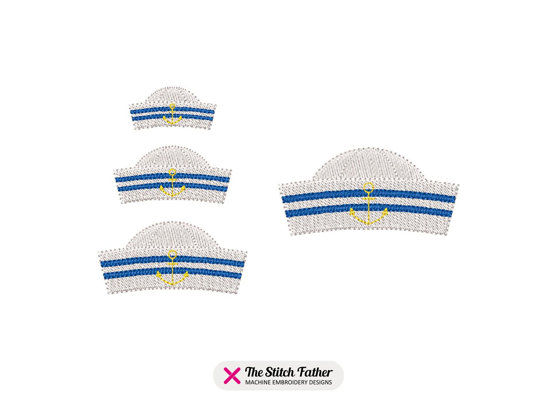 Mini Sailor Hat Machine Embroidery design - 4 sizes - INSTANT DOWNLOAD
