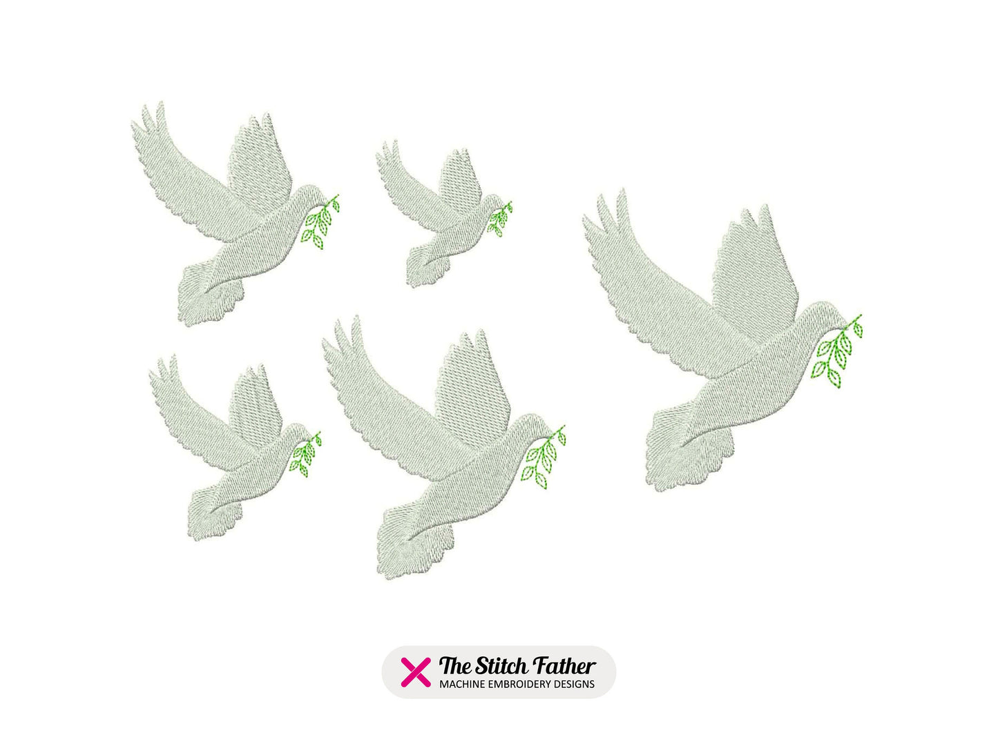 Dove of Peace Machine Embroidery design - 5 sizes - INSTANT DOWNLOAD