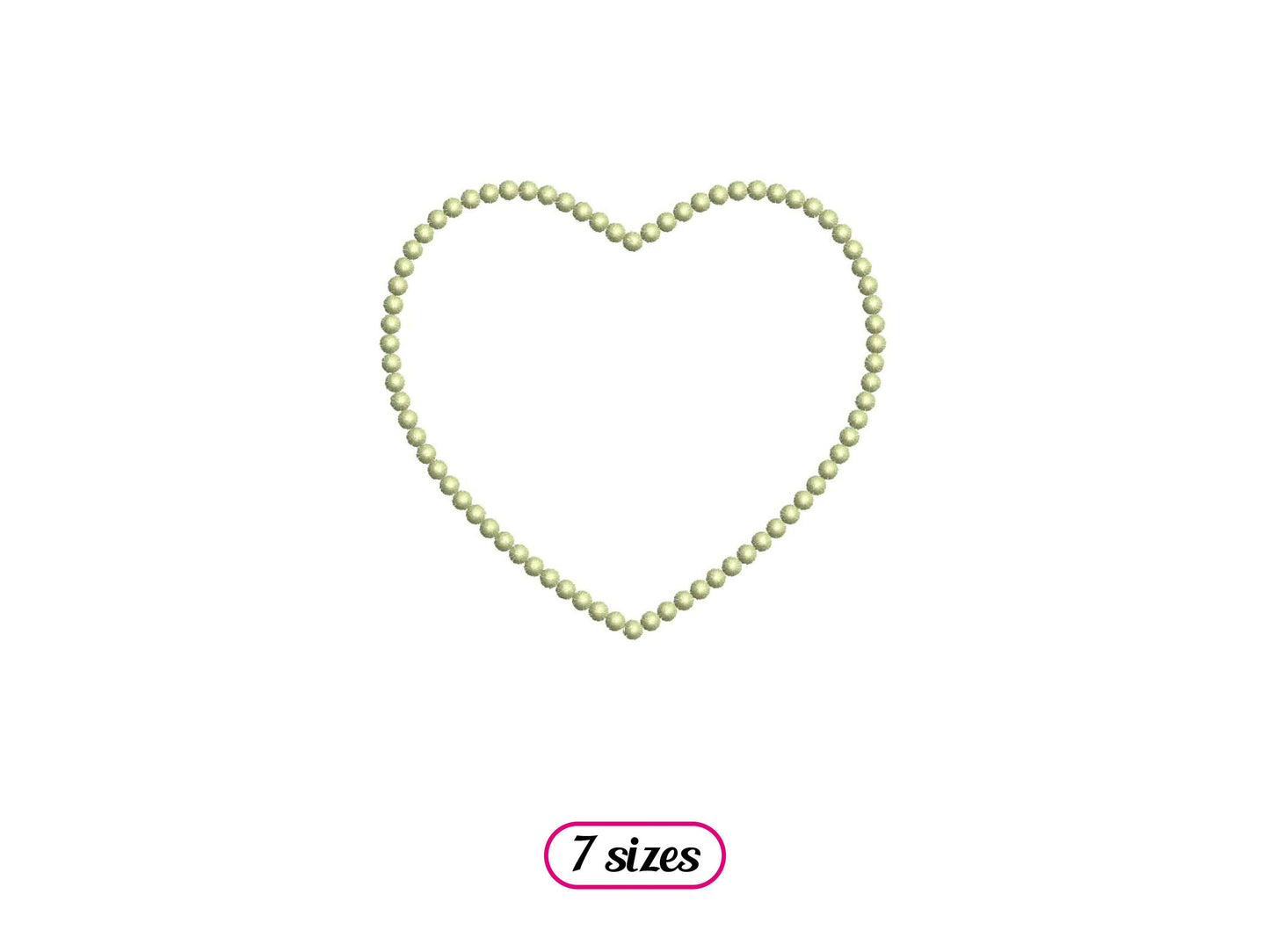Heart Outline Dotted Machine Embroidery design - 7 sizes - INSTANT DOWNLOAD