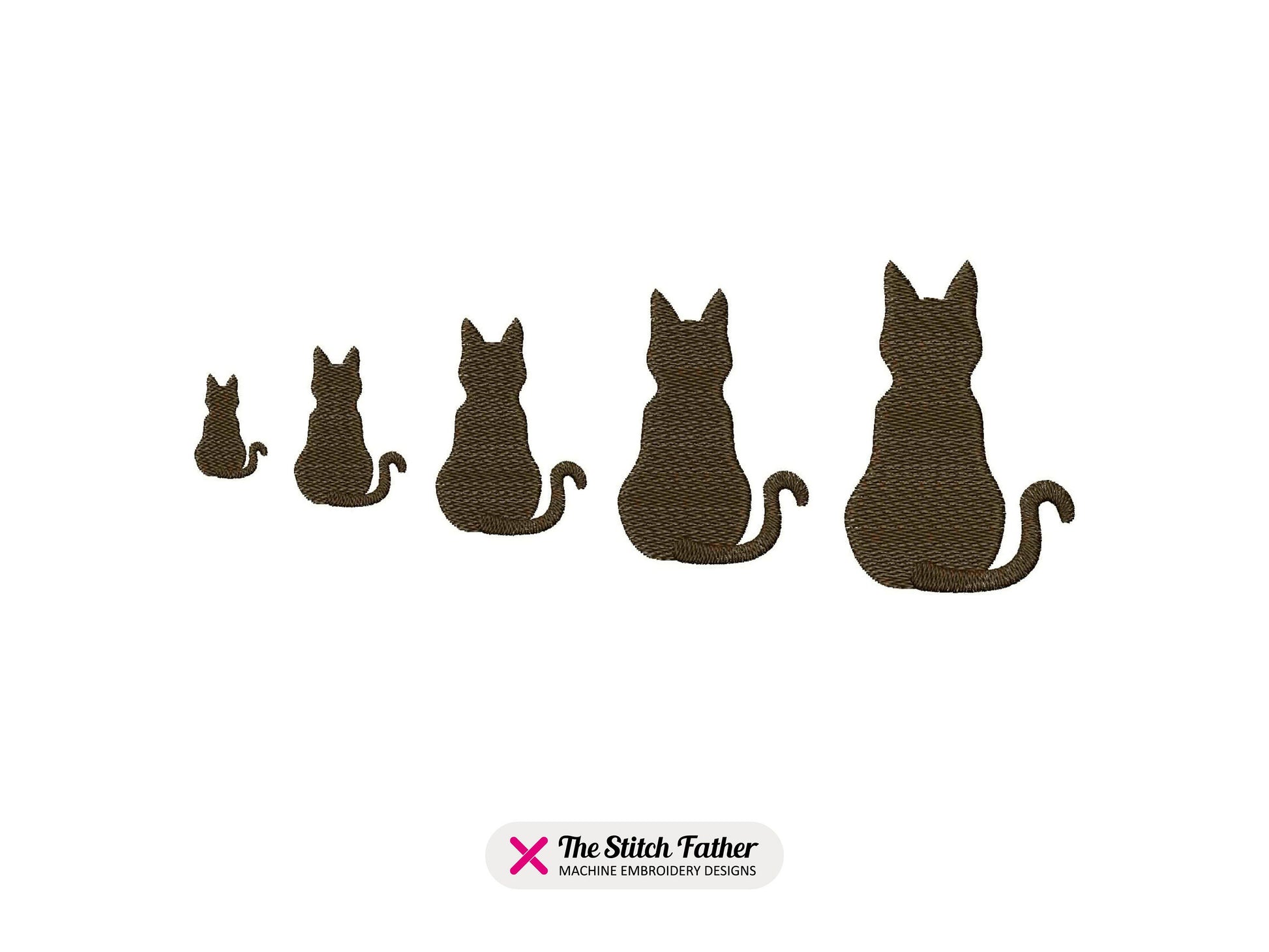Mini Cat Back Silhouette Machine Embroidery design - 5 sizes - INSTANT DOWNLOAD