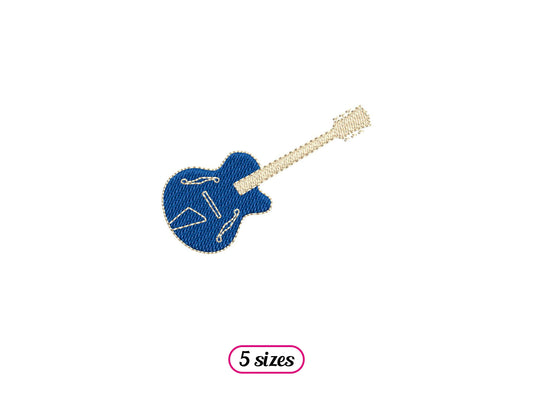 Mini Guitar Machine Embroidery design - 5 sizes - INSTANT DOWNLOAD