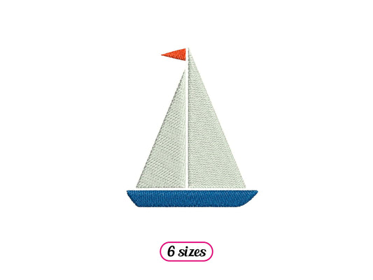 Elegant Sailing Boat Machine Embroidery design - 6 sizes - INSTANT DOWNLOAD