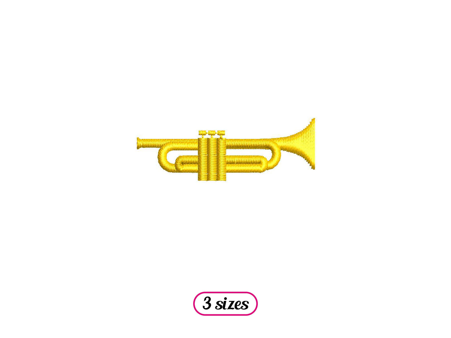 Mini Trumpet Machine Embroidery design - 3 sizes - INSTANT DOWNLOAD