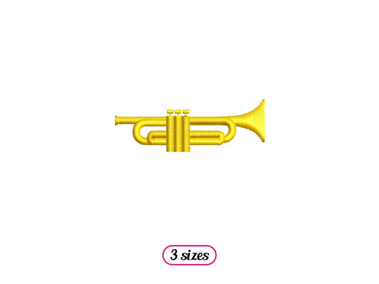 Mini Trumpet Machine Embroidery design - 3 sizes - INSTANT DOWNLOAD
