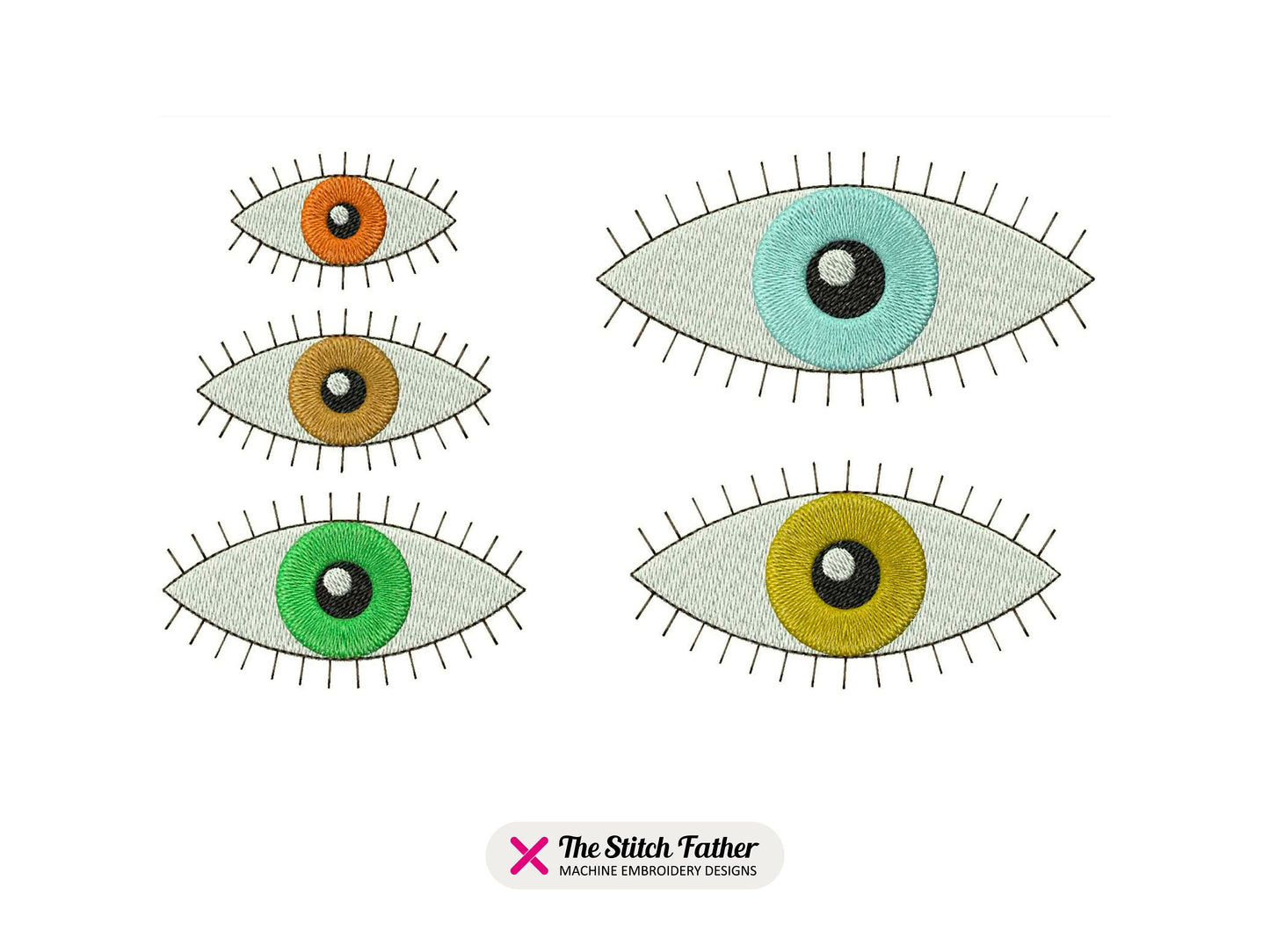 Eye Machine Embroidery design - 5 sizes - INSTANT DOWNLOAD