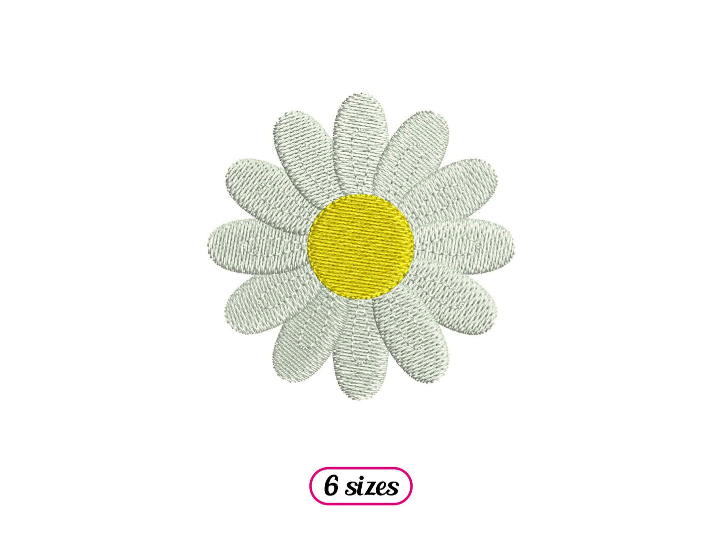 Daisy Flower Machine Embroidery design - 6 sizes - INSTANT DOWNLOAD