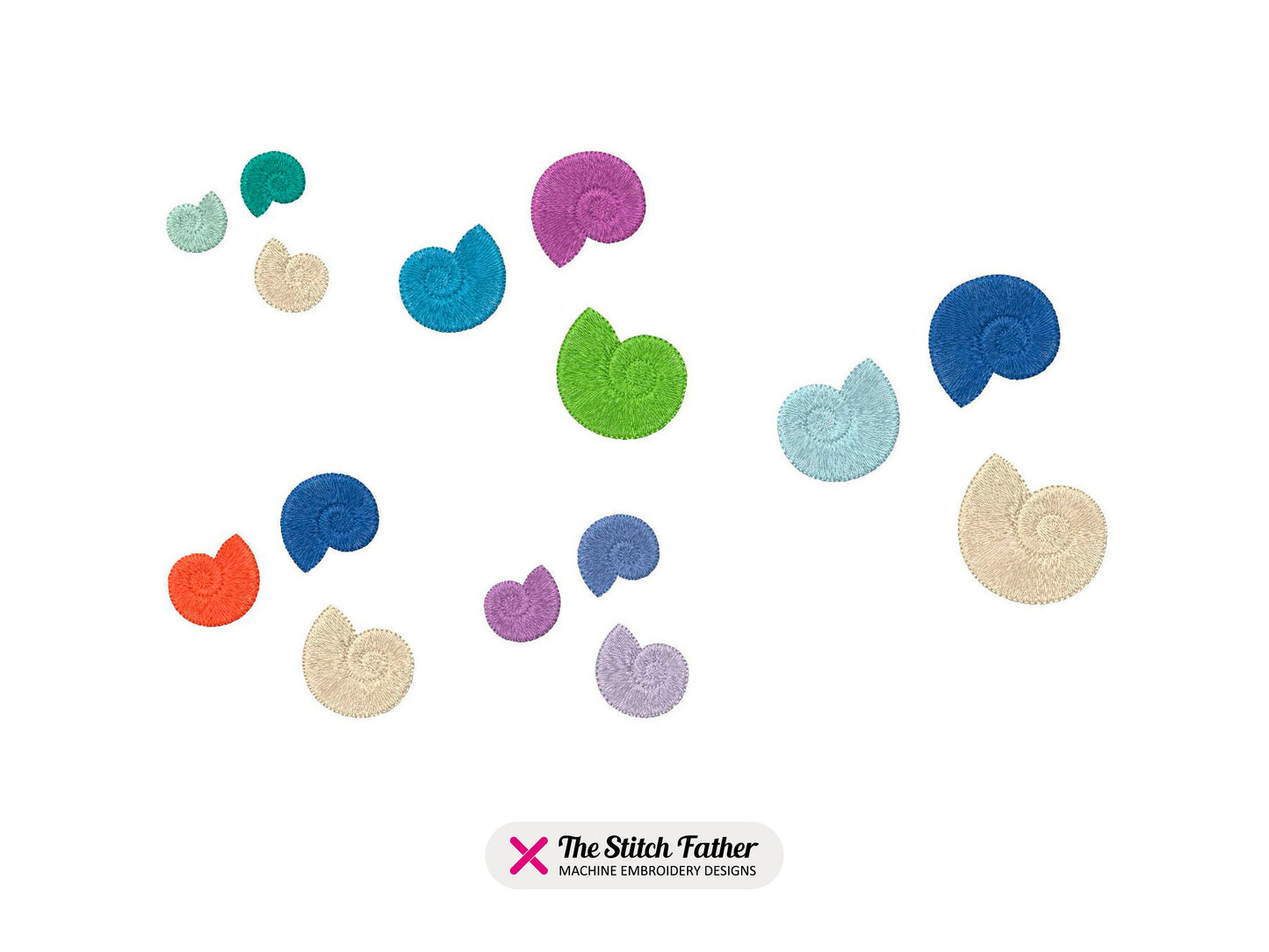 Winkle Shells Machine Embroidery design - 5 sizes - INSTANT DOWNLOAD