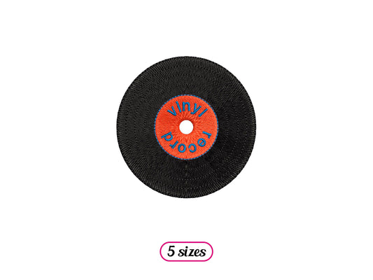 Vinyl Record Machine Embroidery design - 5 sizes - INSTANT DOWNLOAD