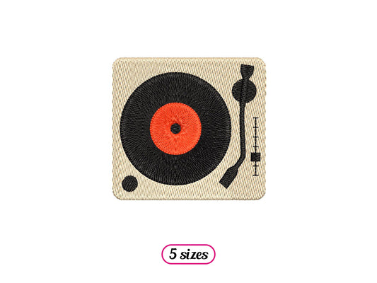 Vinyl Record Player Machine Embroidery design - 5 sizes - INSTANT DOWNLOAD