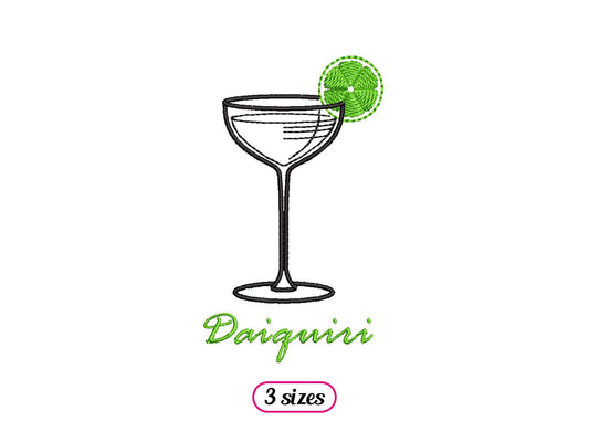 Daiquiri Cocktail Machine Embroidery design - 3 sizes - INSTANT DOWNLOAD
