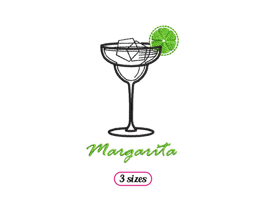 Margarita Cocktail Machine Embroidery design - 3 sizes - INSTANT DOWNLOAD