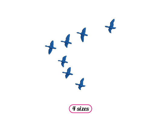 Geese Flight Machine Embroidery design - 4 sizes - INSTANT DOWNLOAD