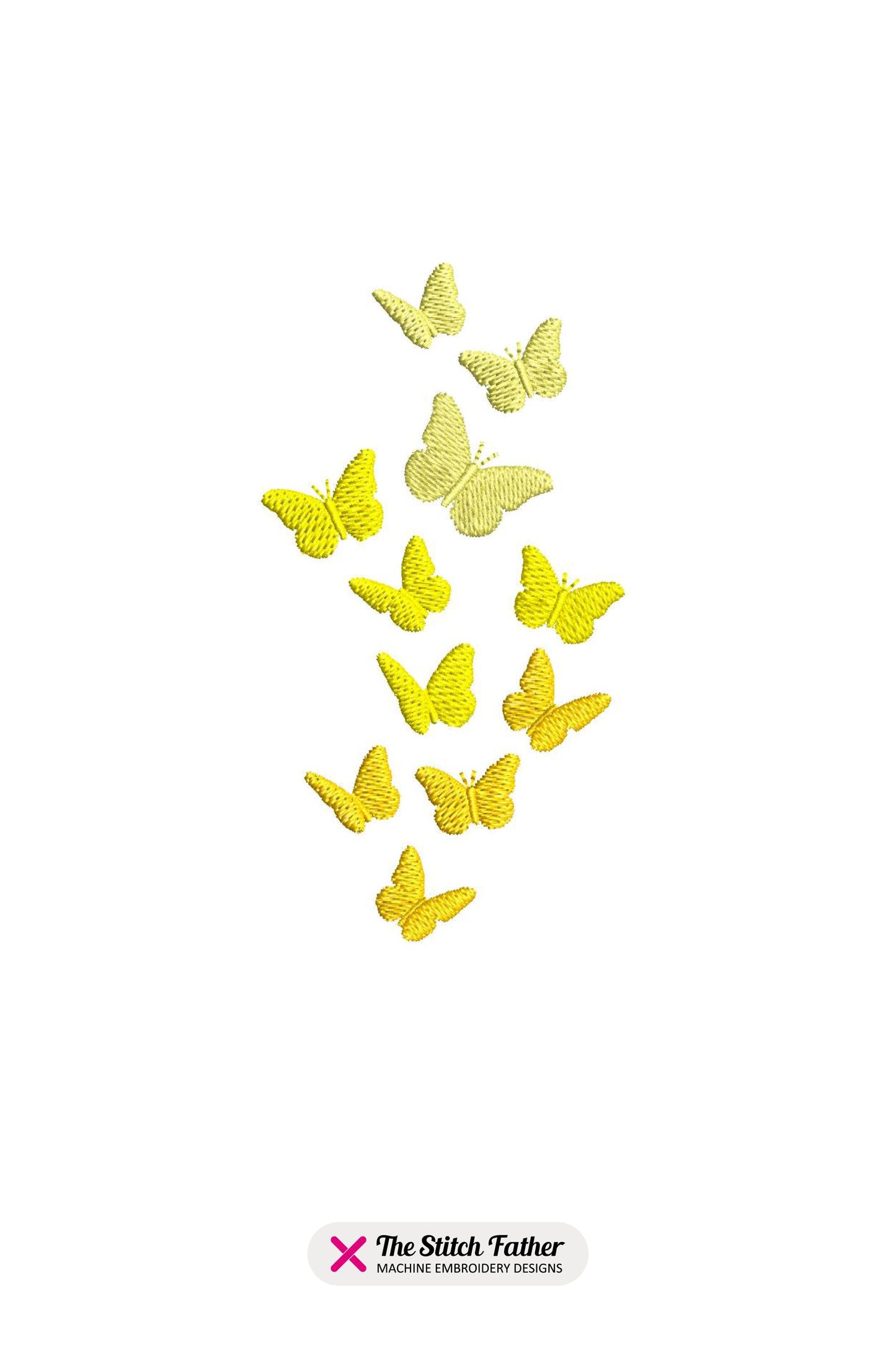 Butterflies Vertical Layout Machine Embroidery design - 5 sizes - INSTANT DOWNLOAD