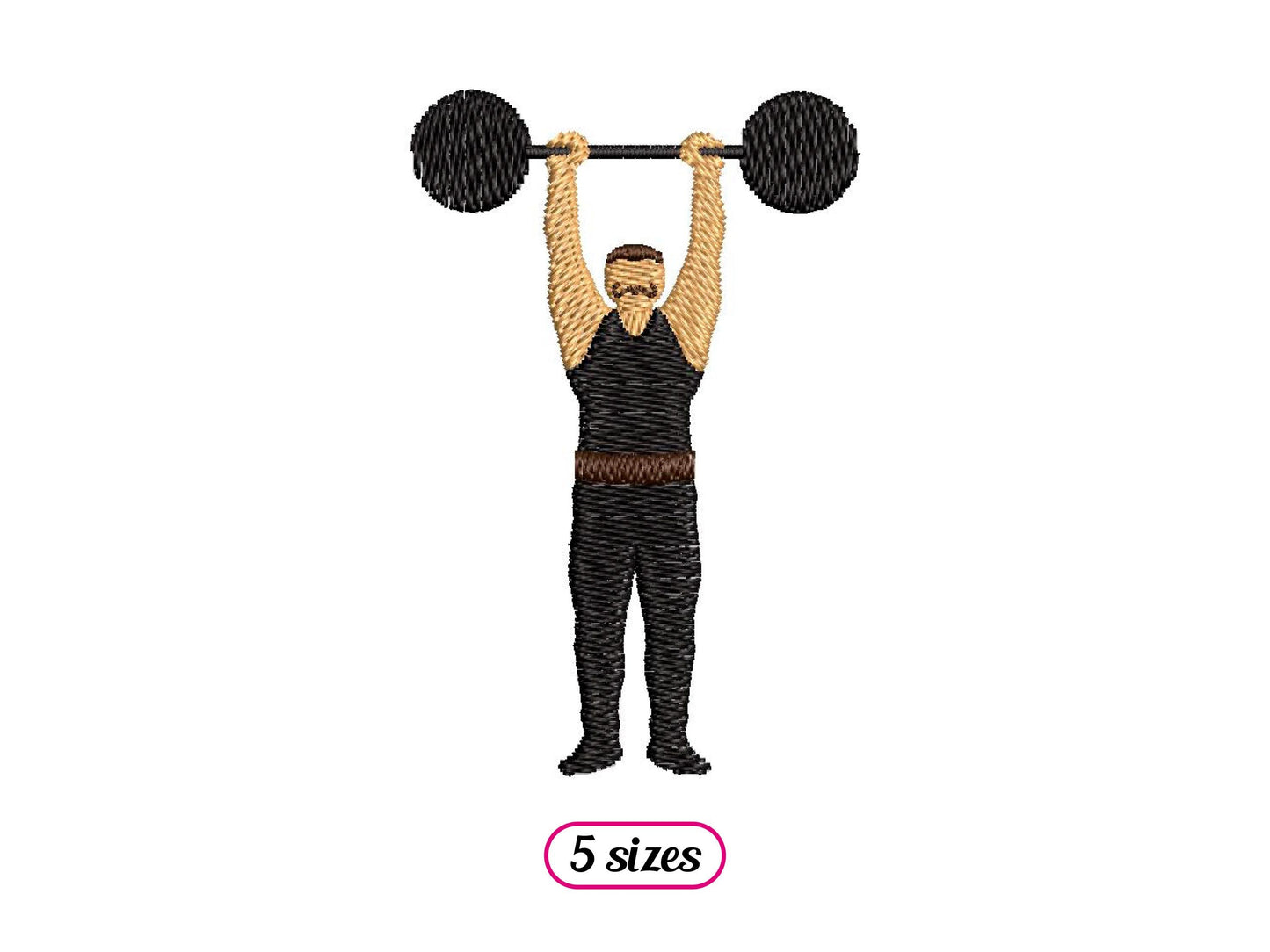 Weightlifter Machine Embroidery design - 5 sizes - INSTANT DOWNLOAD