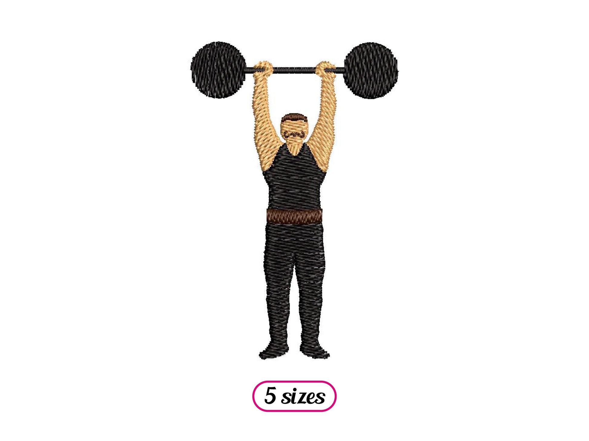 Weightlifter Machine Embroidery design - 5 sizes - INSTANT DOWNLOAD