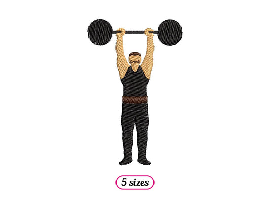 Weightlifter Machine Embroidery design - 5 sizes - INSTANT DOWNLOAD